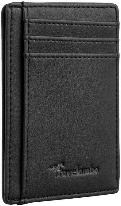 Front Pocket Minimalist Leather Slim Wallet RFID Blocking Medium Size