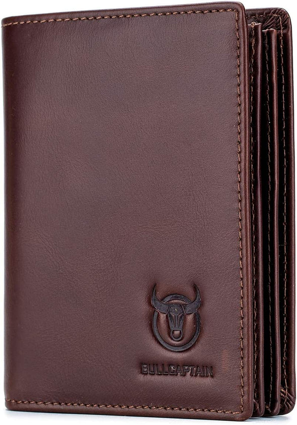 Large Capacity Genuine Leather Bifold Wallet/Credit Card Holder for Men with 15 Card Slots QB-027