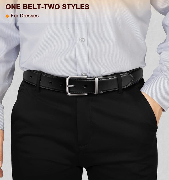 Men'S Belt,Reversible Belt 1.25" for Gift Mens Casual Golf Dress Pants Shirts,One Reverse for 2 Sides