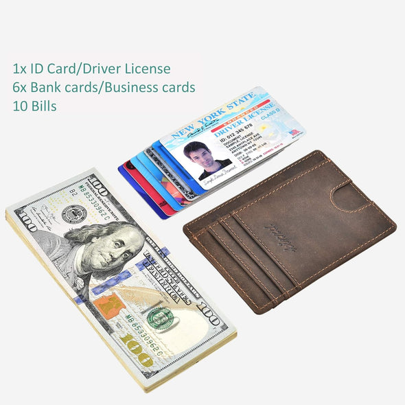 Slim Minimalist Wallet RFID Front Pocket Wallet Thin Credit Card Holder for Men Women