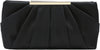 Clutch Evening Bag Elegant Pleated Satin Formal Handbag Simple Classy Purse for Women