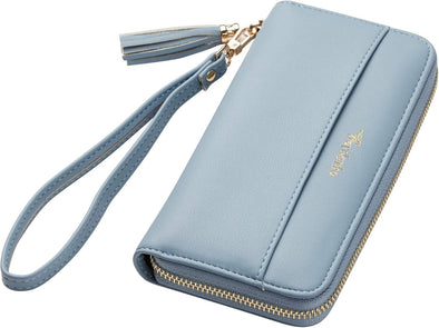 Womens Wallet Tassel Bifold Ladies Cluth Wristlet Wrist Strap Long Purse