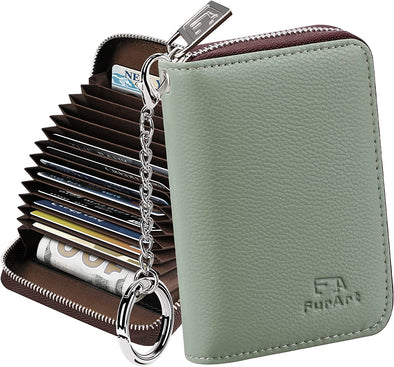 Credit Card Wallet, Zipper Card Cases Holder for Men Women, RFID Blocking, Keychain Wallet, Compact Size