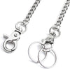 Wallet Chain, 2 Pack (8 and 16 Inch) Heavy Duty Pocket Keychain with Both Ends Lobster Clasps and Extra 2 Rings for Keys, Wallet, Jeans, Pants, Belt Loop, Purse and Handbag - Silver