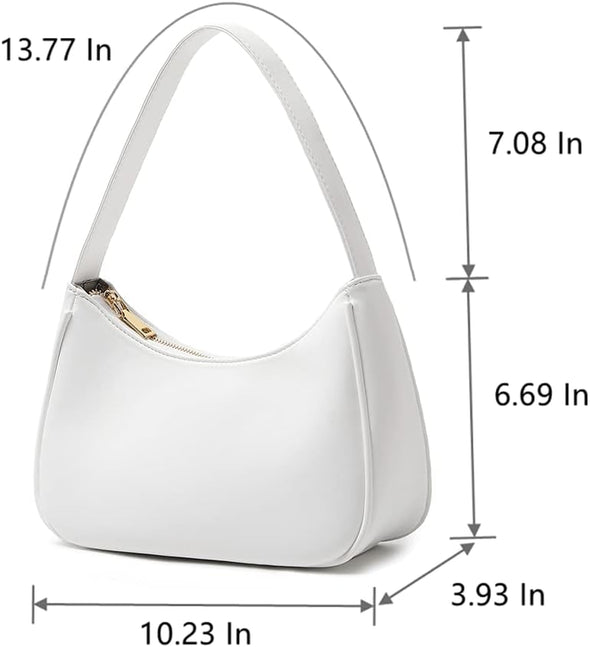 Shoulder Bags for Women, Cute Hobo Tote Handbag Mini Clutch Purse with Zipper Closure