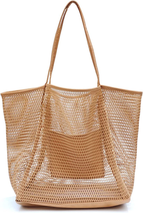 Mesh Beach Tote Womens Shoulder Handbag