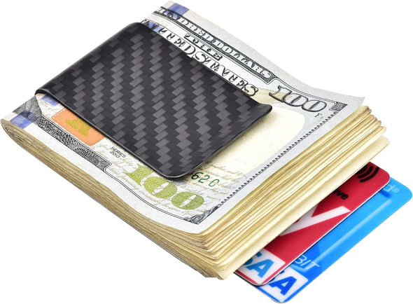 Carbon Fiber Money Clip Wallet Credit Card Holder Mens Slim Front Pocket Wallet