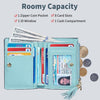 Small Wallet Women RFID Blocking Leather Credit Card Wallet with ID Window and Zippered Coin Pocket Tassel Cute Wallet