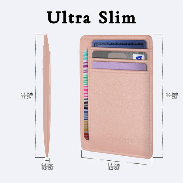 Front Pocket Minimalist Leather Slim Wallet RFID Blocking Medium Size