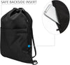 Drawstring Backpack Water Resistant String Bag Sports Sackpack Gym Sack with Side Pocket for Men Women