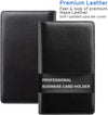 Leather Professional Business Card Book Holder Organizer, 240 Card Capacity PU Name Card Credit Cards Booklet (Black)