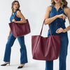 Oversize Pu Leather Tote Women Weekender Bag Shopper Handbag Travel Purse