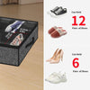 Sturdy under Bed Shoe Storage Organizer, Set of 2, Fit 12 to 24 Pairs, Underbed Shoes Closet Storage Solution with Clear Window, Breathable, L29.3"X W23.6"X H5.9", Linen-Like Black, MXAUBSB2P