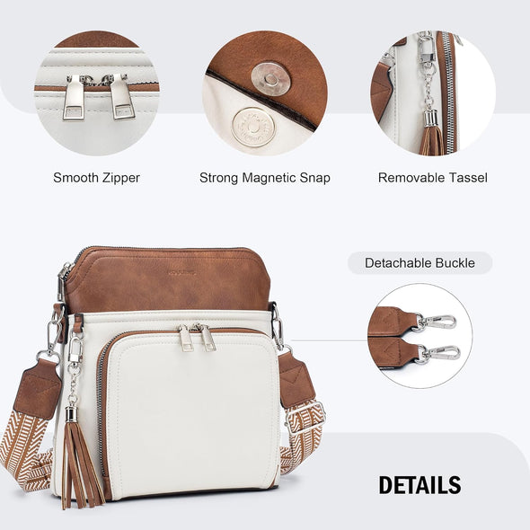 Crossbody Purse for Women,Lightweight Medium Crossbody Bag Soft Leather Women'S Shoulder Handbags with Tassel