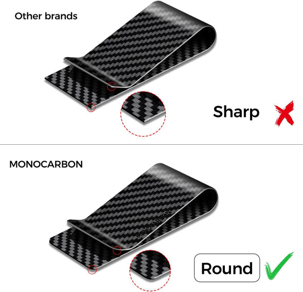 Carbon-Fiber-Money-Clip-For-Men, Minimalist-Money-Holder for Cash, High Elastic Carbon-Fiber-Wallet, Slim and Durable