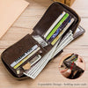 Genuine Leather Wallet for Men Large Capacity ID Window Card Case with Zip Coin Pocket QB-231 (Coffee)