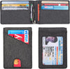 Slim Wallet with Money Clip RFID Blocking Minimalist Bifold Wallet for Men Genuine Leather Front Pocket Card Holder