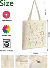 Canvas Tote Bag Aesthetic for Women, Cute Reusable Cloth Cotton Bags for Shopping Beach Grocery