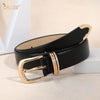 Women Leather Belt Gold Buckle Ladies Elegant Faux Leather Waist Belt for Jeans Pants