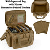 Tactical Gun Range Bag for 4 Handguns, Pistol Shooting Range Bag with 6X Magazine Slots and Extra Pockets for Ammo and Essentials