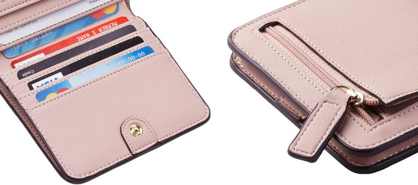 Wallet Women Rfid Blocking Small Compact Bifold Luxury Leather Pocket Wallet Ladies Mini Purse with ID Window