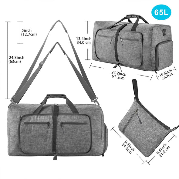 Travel Duffle Bag for Men, 65L 85L 115L Foldable Travel Duffel Bag with Shoes Compartment Overnight Bag for Men Women