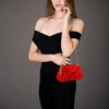 Women Evening Clutch Bag Floral Satin Small Purses with Detachable Strap for Wedding, Party, Prom