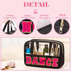 Chenille Letter Dance Bag Dance Recital Gifts for Dance Teacher Clear Ballet Dance Makeup Bag with Handle and Zipper Waterproof Nylon Portable Toiletry Bag, Dance Competition Must Haves