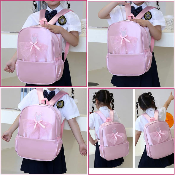 Cute Ballet Dance Backpack Tutu Dress Dance Bag with Key Chain Girls