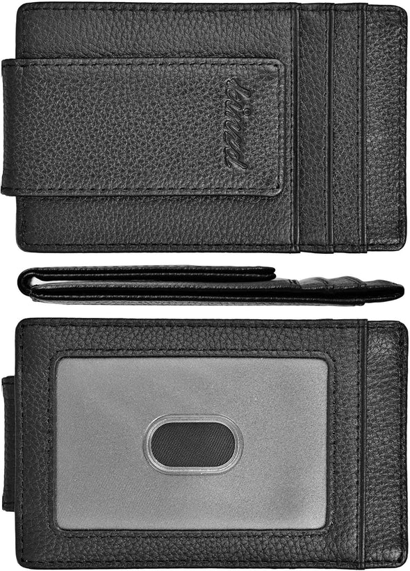 Money Clip, Front Pocket Wallet, Leather RFID Blocking Strong Magnet Thin Wallet