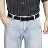 Men'S Casual Leather Jeans Belts Classic Work Business Dress Belt with Prong Buckle for Men