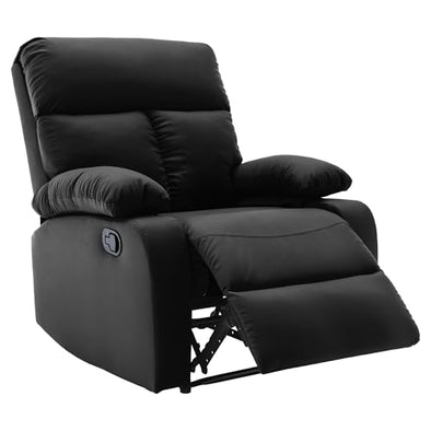 hzlagm Manual Small Faux Leather Recliner Chair,  Single Lazyboy Recliner Sofa