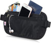 RFID Blocking Travel Wallet - Money Belt & Passport Holder, Travel Fanny Pack for Women Men - Black