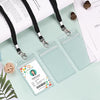 3 Pack Clear ID Badge Holder with Lanyard Black Lanyards with Vertical Waterproof ID Badge Holder for Office, School, Travel