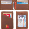 Slim Wallet with Money Clip RFID Blocking Minimalist Bifold Wallet for Men Genuine Leather Front Pocket Card Holder