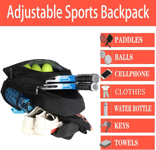 Tennis Bag Tennis Backpack - Large Tennis Bags for Women and Men to Hold Tennis Racket,Pickleball Paddles, Badminton Racquet, Squash Racquet,Balls and Other Accessories