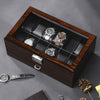 12 Watch Box with Valet Drawer, Luxury Watch Case,Watch Organizer for Mens Accessories with Real Glass Top,Metal Hinge, Brown SSH02Y