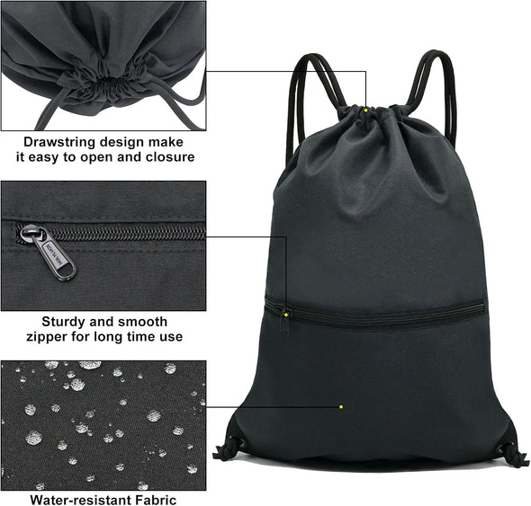 Drawstring Backpack Bag Sport Gym Sackpack