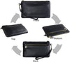 Women'S Genuine Italian Leather Wristlet Clutch Wallet Purse, Gold Zipper