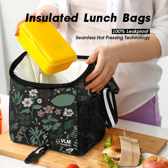 Lunch Box for Women, Insulated Lunch Bag Women with Adjustable Shoulder Strap, Cute Lunch Tote Bag for Work,Picnic,Camping