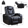 ANJ PU Leather Power Recliner Chair with USB Ports, Cup Holders and Hidden armrest Storage