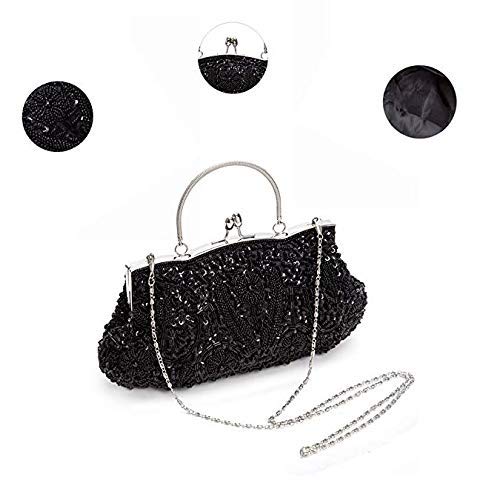 Simcat Beaded Flower Evening Bag Sequin Design Clutch Bag