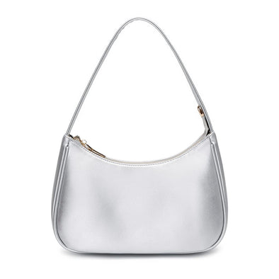 CYHTWSDJ Silver Shoulder Bags for Women, Cute Hobo bag with Zipper Closure