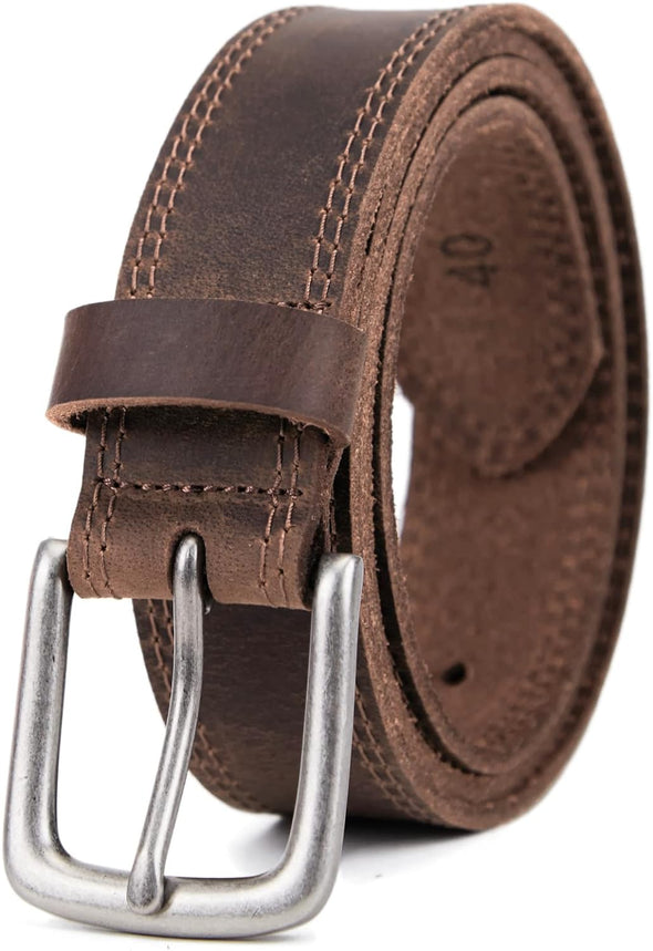 Men'S Genuine Leather Casual Every Day Jeans Belts, Handmade Men Leather Belt with Gift Box