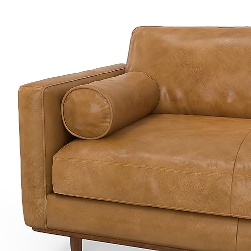 SIMPLIHOME Morrison Mid Century Full Grain Leather, Right Sectional 102 Inch Wide Sofa in Sienna Full Grain Leather, Pure - Aniline Leather, For the Living Room and Family Room