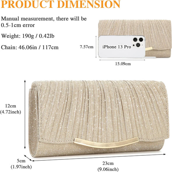 Evening Bag Clutch Purses for Women Lady Girl Handbags Crossbody Bag Wedding Bag for Prom Party Wedding Engagement