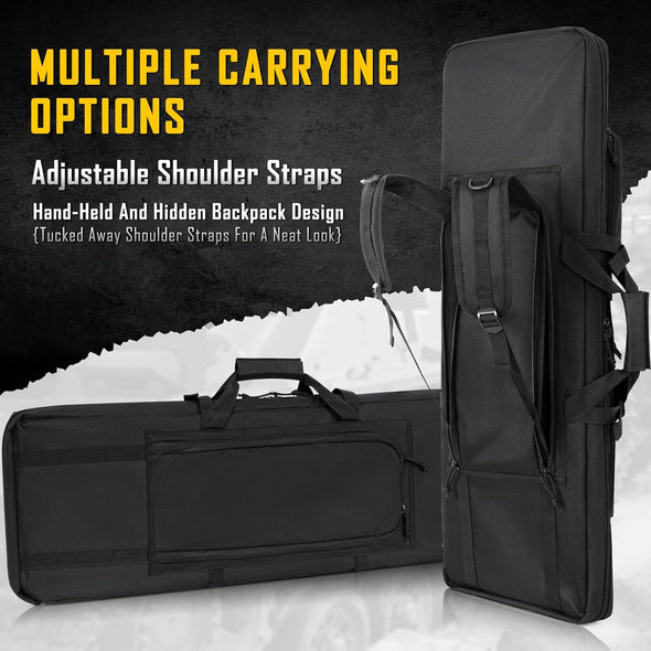 32/36/42/48/52 Inch Double Rifle Case Soft Bag Gun Case, Perfect for Rifle Pistol Firearm Storage and Transportation, All around Shooting Range Tactical Rifle Backpack, Indoor Outdoor