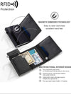 Men'S Simple Plain Rfid Blocking Minimalist Wallet, 2024 New Style Business Style Pop-Up Tri-Fold Card Holder, with Id Window for Men for Daily Use