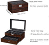 Watch Box, 20 Slots Watch Case for Men - Luxury Watch Organizer with Glass Top,Smooth Faux Leather Interior, Brown SSH04Y