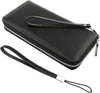 Women'S RFID Blocking 100% Leather Large Capacity Zip around Wallet Phone Holder Clutch Travel Purse Wristlet